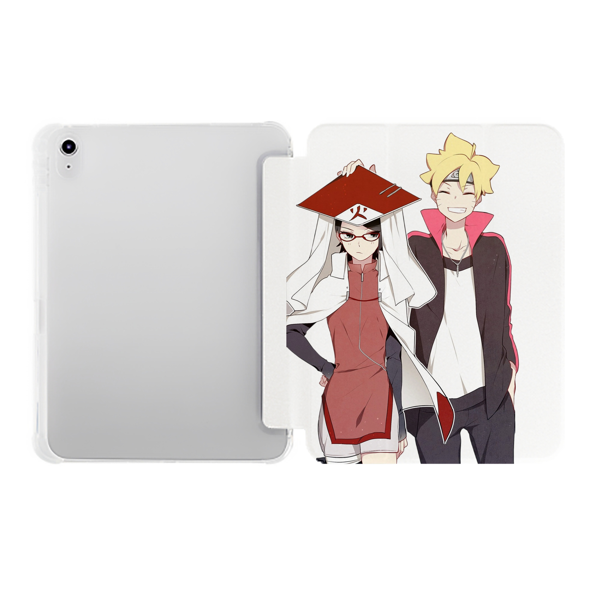 （画像用） NARUTO -ナルト- うちは サラダ Uchiha Sarada IPad ケース ペン収納付き 三つ折りスタンド PUレザー×シリコン 対応機種9.5/10.5/10.9インチ
